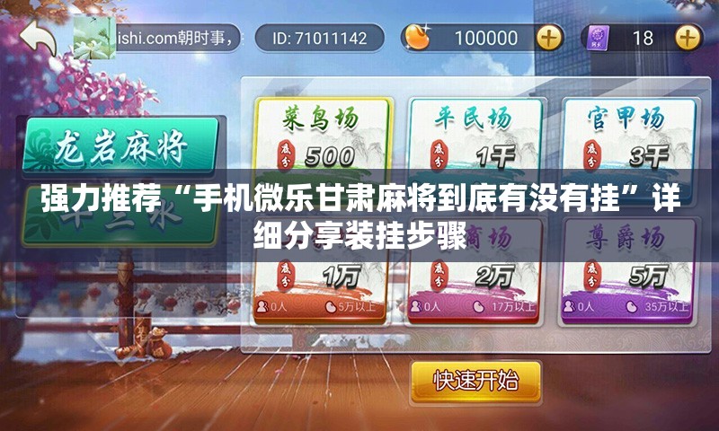 强力推荐“手机微乐甘肃麻将到底有没有挂”详细分享装挂步骤
