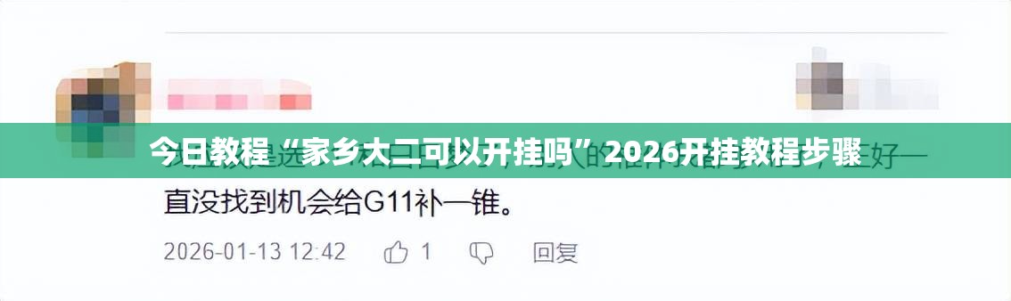 今日教程“家乡大二可以开挂吗”2026开挂教程步骤