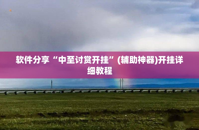 软件分享“中至讨赏开挂”(辅助神器)开挂详细教程