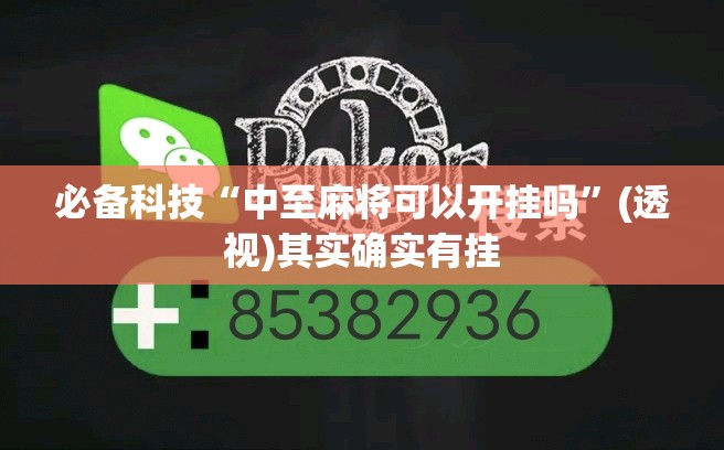 必备科技“中至麻将可以开挂吗”(透视)其实确实有挂